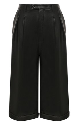 Женские кожаные шорты SAINT LAURENT черного цвета по цене 299500 руб., арт. 636127/Y50A2 | Фото 1 Женские кожаные шорты SAINT LAURENT черного цвета, арт. 636127/Y50A2 | Фото 1