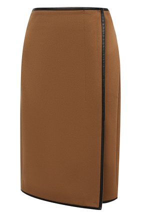 Женская юбка из шерсти и кашемира SAINT LAURENT коричневого цвета по цене 151000 руб., арт. 636752/Y3A43 | Фото 1 Женская юбка из шерсти и кашемира SAINT LAURENT коричневого цвета, арт. 636752/Y3A43 | Фото 1