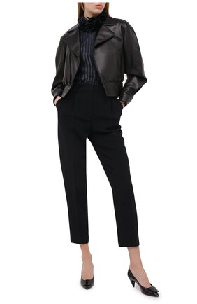 Женская кожаная куртка SAINT LAURENT черного цвета по цене 353000 руб., арт. 636922/YCDF2 | Фото 2 Женская кожаная куртка SAINT LAURENT черного цвета, арт. 636922/YCDF2 | Фото 2