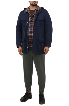 Мужской хлопковые джоггеры KITON темно-зеленого цвета по цене 92200 руб., арт. UFPPZJ02T97/42-52 | Фото 2 Мужской хлопковые джоггеры KITON темно-зеленого цвета, арт. UFPPZJ02T97/42-52 | Фото 2