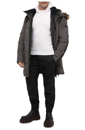 Мужская пуховик PAUL&SHARK серого цвета по цене 138500 руб., арт. I20P2332/H88/3XL-6XL | Фото 2 Мужская пуховик PAUL&SHARK серого цвета, арт. I20P2332/H88/3XL-6XL | Фото 2