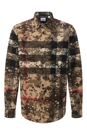 Мужская хлопковая рубашка BURBERRY бежевого цвета по цене 36900 руб., арт. 8029830 | Фото 1 Мужская хлопковая рубашка BURBERRY бежевого цвета, арт. 8029830 | Фото 1
