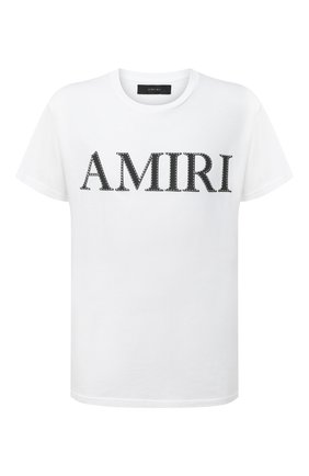 Мужская хлопковая футболка AMIRI белого цвета по цене 35050 руб., арт. W0M03559CJ | Фото 1 Мужская хлопковая футболка AMIRI белого цвета, арт. W0M03559CJ | Фото 1