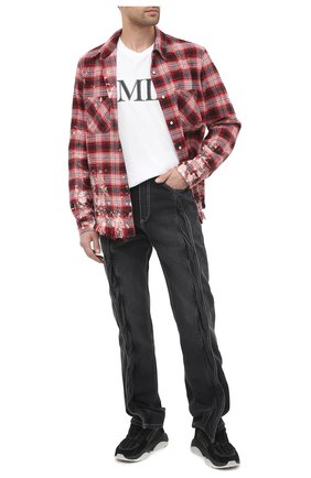 Мужская хлопковая футболка AMIRI белого цвета по цене 35050 руб., арт. W0M03559CJ | Фото 2 Мужская хлопковая футболка AMIRI белого цвета, арт. W0M03559CJ | Фото 2