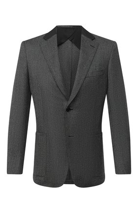 Мужской шерстяной пиджак BRIONI темно-серого цвета по цене 439500 руб., арт. RGI40L/09A4L/TALETE | Фото 1 Мужской шерстяной пиджак BRIONI темно-серого цвета, арт. RGI40L/09A4L/TALETE | Фото 1 (Рукава: Длинные; Материал внешний: Шерсть; Длина (для топов): Стандартные; Материал подклада: Купро; 1-2-бортные: Однобортные; Пиджаки М: Приталенный; Стили: Классический; Случай: Коктейльный; Региональные ограничения белый список (Axapta Mercury): RU)