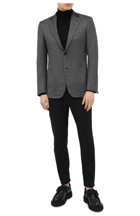 Мужской шерстяной пиджак BRIONI темно-серого цвета по цене 439500 руб., арт. RGI40L/09A4L/TALETE | Фото 2 Мужской шерстяной пиджак BRIONI темно-серого цвета, арт. RGI40L/09A4L/TALETE | Фото 2 (Рукава: Длинные; Материал внешний: Шерсть; Длина (для топов): Стандартные; Материал подклада: Купро; 1-2-бортные: Однобортные; Пиджаки М: Приталенный; Стили: Классический; Случай: Коктейльный; Региональные ограничения белый список (Axapta Mercury): RU)