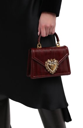 Женская сумка devotion small DOLCE & GABBANA бордового цвета по цене 151500 руб., арт. BB6711/A8M24 | Фото 2 Женская сумка devotion small DOLCE & GABBANA бордового цвета, арт. BB6711/A8M24 | Фото 2