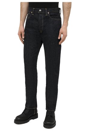 Мужские джинсы RRL темно-синего цвета, арт. 782504838 | Фото 3 (Силуэт М (брюки): Прямые; Кросс-КТ: Деним; Длина (брюки, джинсы): Стандартные; Материал внешний: Хлопок; Стили: Кэжуэл)