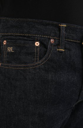 Мужские джинсы RRL темно-синего цвета, арт. 782504838 | Фото 5 (Силуэт М (брюки): Прямые; Кросс-КТ: Деним; Длина (брюки, джинсы): Стандартные; Материал внешний: Хлопок; Стили: Кэжуэл)