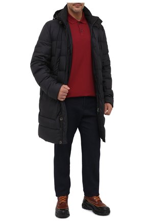 Мужское хлопковое поло PAUL&SHARK бордового цвета по цене 21600 руб., арт. C0P1001/C00/3XL-6XL | Фото 2 Мужское хлопковое поло PAUL&SHARK бордового цвета, арт. C0P1001/C00/3XL-6XL | Фото 2 (Материал внешний: Хлопок; Рукава: Длинные; Стили: Кэжуэл; Длина (для топов): Удлиненные; Застежка: Пуговицы)