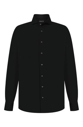 Мужская хлопковая рубашка VAN LAACK черного цвета, арт. M-PER-L/180031/3XL | Фото 1 (Длина (для топов): Стандартные; Материал внешний: Хлопок; Рукава: Длинные; Стили: Кэжуэл; Случай: Повседневный; Рубашки М: Regular Fit; Мужское Кросс-КТ: Рубашка-одежда; Манжеты: На пуговицах; Воротник: Акула; Принт: Однотонные)