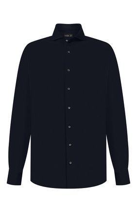 Мужская хлопковая рубашка VAN LAACK темно-синего цвета, арт. M-PER-L/180031/3XL | Фото 1 (Длина (для топов): Стандартные; Материал внешний: Хлопок; Рукава: Длинные; Стили: Кэжуэл; Случай: Повседневный; Рубашки М: Regular Fit; Мужское Кросс-КТ: Рубашка-одежда; Принт: Однотонные; Манжеты: На пуговицах; Воротник: Акула)