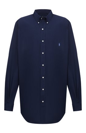 Мужская хлопковая рубашка POLO RALPH LAUREN темно-синего цвета по цене 9955 руб., арт. 711707428/PRL BS | Фото 1 Мужская хлопковая рубашка POLO RALPH LAUREN темно-синего цвета, арт. 711707428/PRL BS | Фото 1