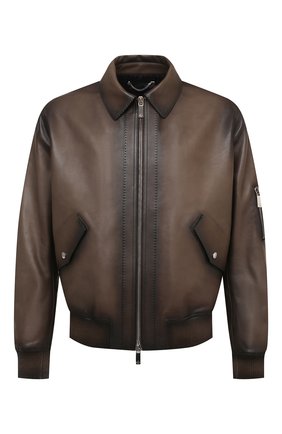 Мужской кожаный бомбер BERLUTI коричневого цвета по цене 599500 руб., арт. R18LBL77-001 | Фото 1 Мужской кожаный бомбер BERLUTI коричневого цвета, арт. R18LBL77-001 | Фото 1