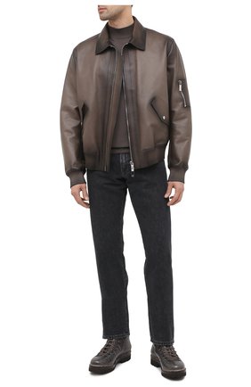 Мужской кожаный бомбер BERLUTI коричневого цвета по цене 599500 руб., арт. R18LBL77-001 | Фото 2 Мужской кожаный бомбер BERLUTI коричневого цвета, арт. R18LBL77-001 | Фото 2
