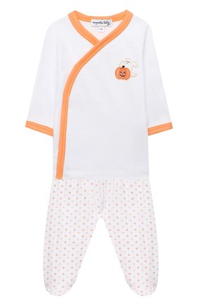Детский комплект из распашонки и ползунков MAGNOLIA BABY оранжевого цвета по цене 4130 руб., арт. 835-735-OR | Фото 1 Детский комплект из распашонки и ползунков MAGNOLIA BABY оранжевого цвета, арт. 835-735-OR | Фото 1