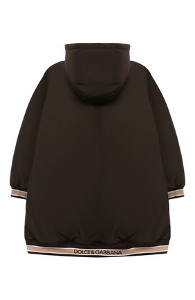 Детское пуховое пальто DOLCE & GABBANA коричневого цвета по цене 64150 руб., арт. L5JBC1/FUMZI/8-14 | Фото 2 Детское пуховое пальто DOLCE & GABBANA коричневого цвета, арт. L5JBC1/FUMZI/8-14 | Фото 2