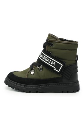 Детские ботинки DOLCE & GABBANA хаки цвета по цене 25450 руб., арт. DA0923/A4278/24-28 | Фото 2 Детские ботинки DOLCE & GABBANA хаки цвета, арт. DA0923/A4278/24-28 | Фото 2