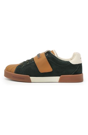 Детские кожаные кеды DOLCE & GABBANA зеленого цвета по цене 29150 руб., арт. DA0936/AW540/37-39 | Фото 2 Детские кожаные кеды DOLCE & GABBANA зеленого цвета, арт. DA0936/AW540/37-39 | Фото 2