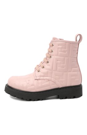 Детские кожаные ботинки FENDI розового цвета, арт. JMR338/AADS/27-31 | Фото 2 (Материал внешний: Кожа; Материал внутренний: Натуральная кожа; Длина стельки: 20, 20,7)