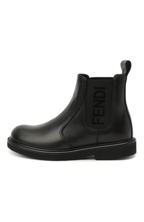 Детские кожаные челси FENDI черного цвета по цене 38050 руб., арт. JMR342/AC7J/27-31 | Фото 2 Детские кожаные челси FENDI черного цвета, арт. JMR342/AC7J/27-31 | Фото 2