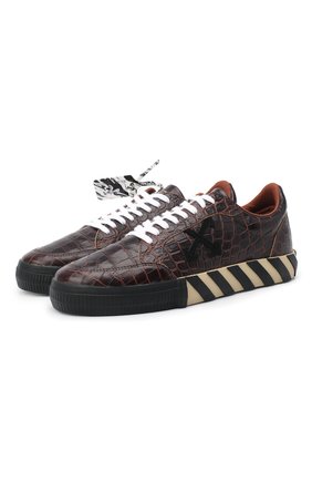 Мужские кожаные кеды vulcanized OFF-WHITE темно-коричневого цвета по цене 31050 руб., арт. 0MIA085F20LEA0016410 | Фото 1 Мужские кожаные кеды vulcanized OFF-WHITE темно-коричневого цвета, арт. 0MIA085F20LEA0016410 | Фото 1
