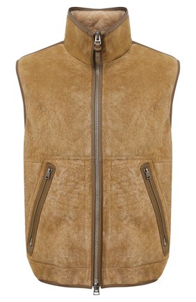 Мужской жилет из овчины TOM FORD бежевого цвета по цене 615500 руб., арт. BV434/TFL795 | Фото 1 Мужской жилет из овчины TOM FORD бежевого цвета, арт. BV434/TFL795 | Фото 1 (Материал внешний: Натуральный мех; Длина (верхняя одежда): Короткие; Мужское Кросс-КТ: Верхняя одежда, Кожа и замша; Стили: Кэжуэл; Кросс-КТ: Куртка)