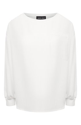 Женская шелковая блузка GIORGIO ARMANI белого цвета по цене 108000 руб., арт. 0WHCCZ04/TZ610 | Фото 1 Женская шелковая блузка GIORGIO ARMANI белого цвета, арт. 0WHCCZ04/TZ610 | Фото 1