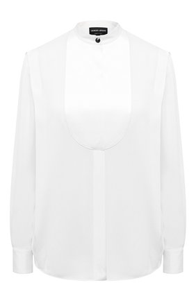 Женская шелковая блузка GIORGIO ARMANI белого цвета по цене 146500 руб., арт. 0WHCCZ31/TZ121 | Фото 1 Женская шелковая блузка GIORGIO ARMANI белого цвета, арт. 0WHCCZ31/TZ121 | Фото 1