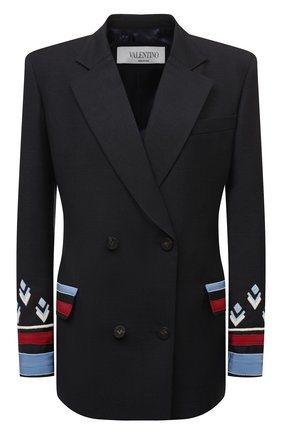 Женский шерстяной жакет VALENTINO синего цвета по цене 399500 руб., арт. UB3CE1W054S | Фото 1 Женский шерстяной жакет VALENTINO синего цвета, арт. UB3CE1W054S | Фото 1