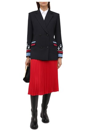 Женский шерстяной жакет VALENTINO синего цвета по цене 399500 руб., арт. UB3CE1W054S | Фото 2 Женский шерстяной жакет VALENTINO синего цвета, арт. UB3CE1W054S | Фото 2