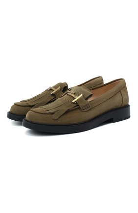 Женские замшевые лоферы elbaz TOD’S хаки цвета по цене 41900 руб., арт. XXW59C0DU10RE0 | Фото 1 Женские замшевые лоферы elbaz TOD’S хаки цвета, арт. XXW59C0DU10RE0 | Фото 1