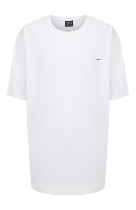 Мужская хлопковая футболка PAUL&SHARK белого цвета по цене 13600 руб., арт. C0P1092/C00/3XL-6XL | Фото 1 Мужская хлопковая футболка PAUL&SHARK белого цвета, арт. C0P1092/C00/3XL-6XL | Фото 1 (Материал внешний: Хлопок; Длина (для топов): Удлиненные; Рукава: Короткие; Мужское Кросс-КТ: Футболка-одежда; Стили: Кэжуэл; Принт: Без принта)