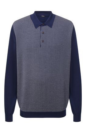 Мужское поло из кашемира и шелка KITON синего цвета по цене 229000 руб., арт. UK1190/4XL-8XL | Фото 1 Мужское поло из кашемира и шелка KITON синего цвета, арт. UK1190/4XL-8XL | Фото 1
