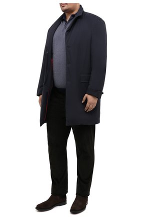 Мужское поло из кашемира и шелка KITON синего цвета по цене 229000 руб., арт. UK1190/4XL-8XL | Фото 2 Мужское поло из кашемира и шелка KITON синего цвета, арт. UK1190/4XL-8XL | Фото 2