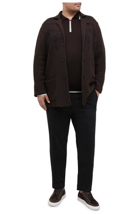 Мужское поло из кашемира и шелка KITON коричневого цвета по цене 232500 руб., арт. UK1185/4XL-8XL | Фото 2 Мужское поло из кашемира и шелка KITON коричневого цвета, арт. UK1185/4XL-8XL | Фото 2
