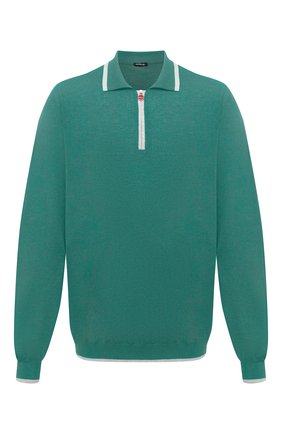 Мужское поло из кашемира и шелка KITON зеленого цвета по цене 285500 руб., арт. UK1185/4XL-8XL | Фото 1 Мужское поло из кашемира и шелка KITON зеленого цвета, арт. UK1185/4XL-8XL | Фото 1 (Материал внешний: Шерсть, Кашемир; Рукава: Длинные; Длина (для топов): Стандартные; Застежка: Молния; Стили: Кэжуэл; Big sizes: Big Sizes; Кросс-КТ: Трикотаж; Региональные ограничения белый список (Axapta Mercury): RU)