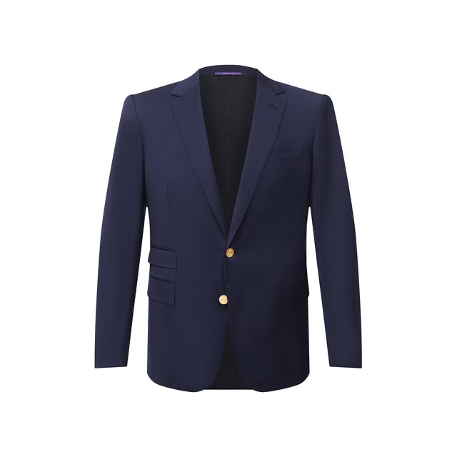 Шерстяной пиджак Ralph Lauren синего цвета
