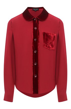 Женская шелковая блузка GIORGIO ARMANI красного цвета по цене 127000 руб., арт. 0WHCCZ41/TZ493 | Фото 1 Женская шелковая блузка GIORGIO ARMANI красного цвета, арт. 0WHCCZ41/TZ493 | Фото 1