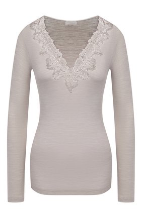 Женская лонгслив из шерсти и шелка ZIMMERLI светло-серого цвета по цене 19200 руб., арт. 370-3070 | Фото 1 Женская лонгслив из шерсти и шелка ZIMMERLI светло-серого цвета, арт. 370-3070 | Фото 1