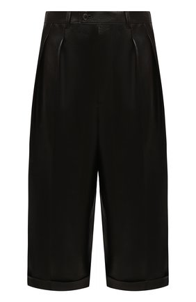 Женские кожаные шорты SAINT LAURENT темно-коричневого цвета по цене 299500 руб., арт. 636127/Y50A2 | Фото 1 Женские кожаные шорты SAINT LAURENT темно-коричневого цвета, арт. 636127/Y50A2 | Фото 1