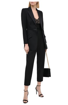 Женские шерстяные брюки ALEXANDER MCQUEEN черного цвета по цене 69950 руб., арт. 629060/QJAAC | Фото 2 Женские шерстяные брюки ALEXANDER MCQUEEN черного цвета, арт. 629060/QJAAC | Фото 2