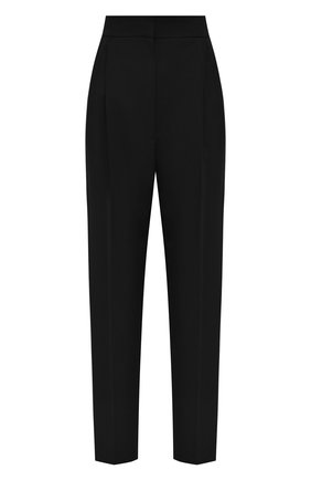 Женские шерстяные брюки ALEXANDER MCQUEEN черного цвета, арт. 629060/QJAAC | Фото 1 (Материал внешний: Шерсть; Женское Кросс-КТ: Брюки-одежда; Случай: Формальный; Силуэт Ж (брюки и джинсы): Прямые; Стили: Классический; Длина (брюки, джинсы): Укороченные)
