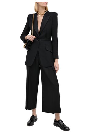 Женские шерстяные брюки ALEXANDER MCQUEEN черного цвета по цене 93850 руб., арт. 627469/QJAAC | Фото 2 Женские шерстяные брюки ALEXANDER MCQUEEN черного цвета, арт. 627469/QJAAC | Фото 2