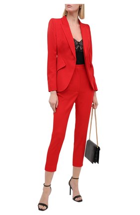 Женские шерстяные брюки ALEXANDER MCQUEEN красного цвета по цене 65950 руб., арт. 585118/QJAAC | Фото 2 Женские шерстяные брюки ALEXANDER MCQUEEN красного цвета, арт. 585118/QJAAC | Фото 2