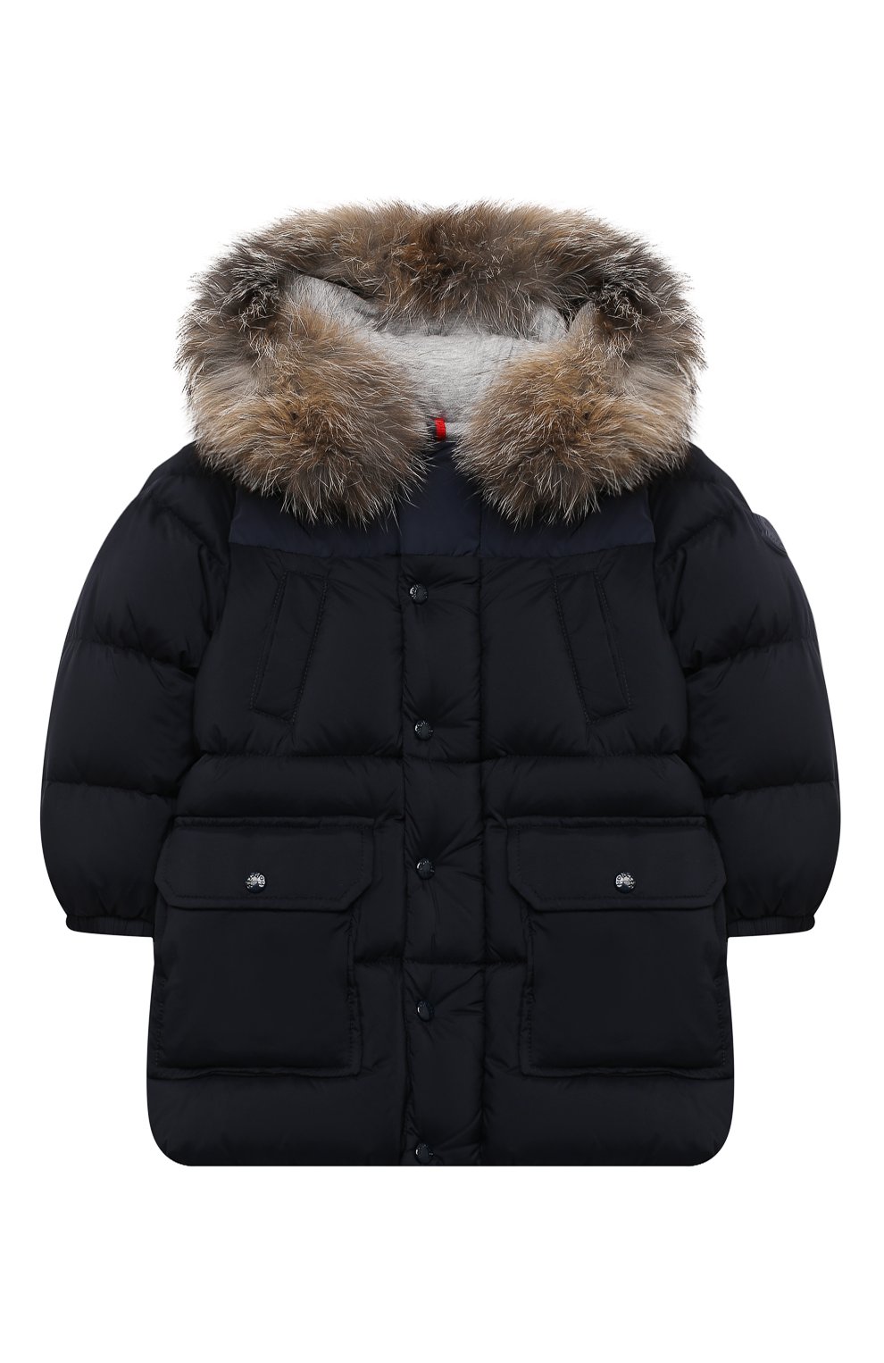 Детского пуховая куртка MONCLER темно-синего цвета, арт. F2-951-1C504-22-53333 | Фото 1