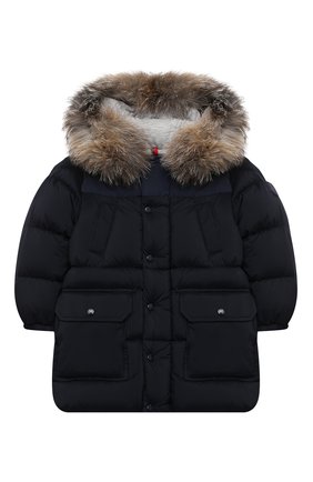 Детского пуховая куртка MONCLER темно-синего цвета по цене 49700 руб., арт. F2-951-1C504-22-53333 | Фото 1 Детского пуховая куртка MONCLER темно-синего цвета, арт. F2-951-1C504-22-53333 | Фото 1