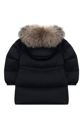 Детского пуховая куртка MONCLER темно-синего цвета по цене 49700 руб., арт. F2-951-1C504-22-53333 | Фото 2 Детского пуховая куртка MONCLER темно-синего цвета, арт. F2-951-1C504-22-53333 | Фото 2