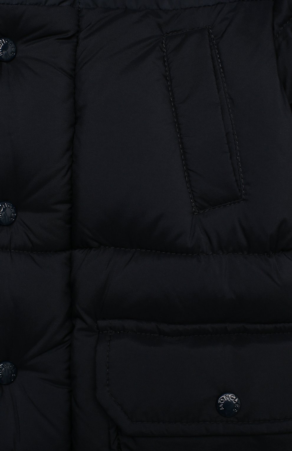 Детского пуховая куртка MONCLER темно-синего цвета по цене 49700 руб., арт. F2-951-1C504-22-53333 | Фото 3 Детского пуховая куртка MONCLER темно-синего цвета, арт. F2-951-1C504-22-53333 | Фото 3
