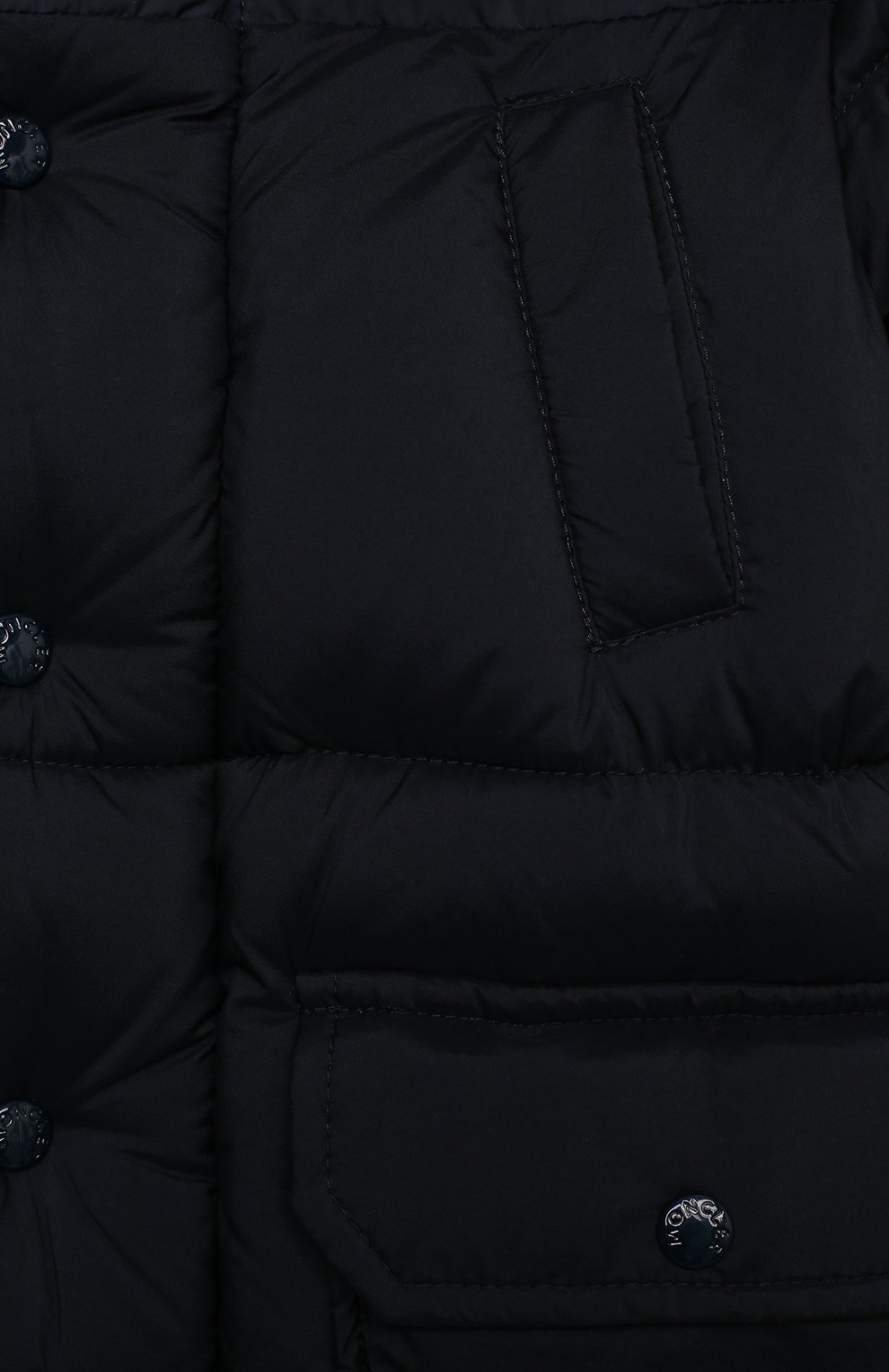 Детского пуховая куртка MONCLER темно-синего цвета, арт. F2-951-1C504-22-53333 | Фото 3 (Кросс-КТ НВ: Куртки; Ростовка одежда: 12 мес | 80 см, 18 мес | 86 см, 9 мес | 74 см)